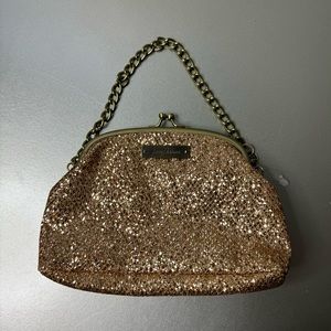 Jerry Packham gold glitter small handbag purse